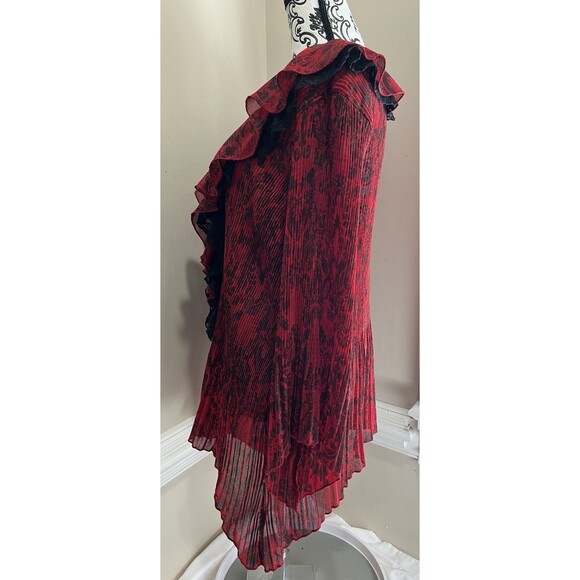 Y2K Top Womens 14/16 Crinkle Peplum Lace Ruffle Regency Whimsigoth Fairy Grunge - Picture 5 of 15